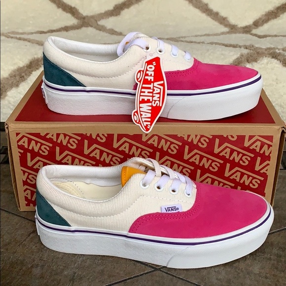 VANS ERA PLATFORM MINI CORD MULTI/TRUE WHITE men’s - Picture 12 of 16